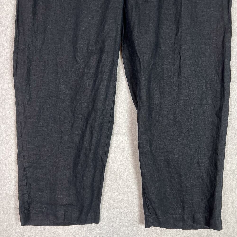 Quince Black 100% European Linen Cropped High Waisted Pants Size XL - Picture 3 of 14